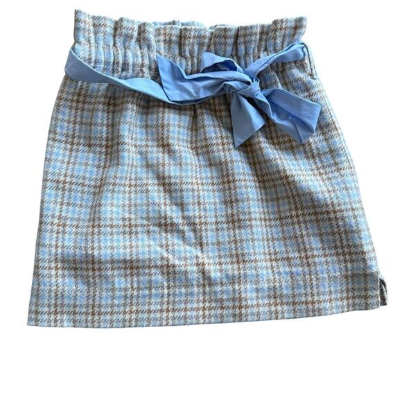 The Beaufort Bonnet Company Beasley Bow Skirt Blue Tan Woven Yarn Girl’s Size 10 - Picture 2 of 9